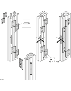 3842544661 PERNO DE CHARNELA 6X70, SET
