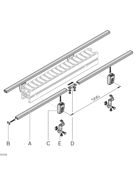 ✅ 3842557005 | SOPORTE VF+ PALLET GUIDE HD | Bosch Rexroth