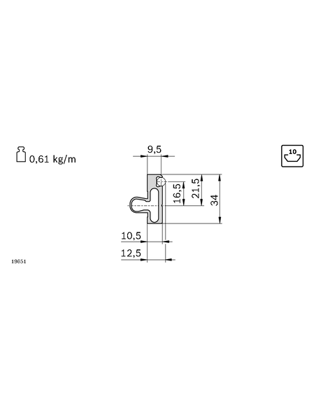 ✅ 3842992925 | PERFIL DE APRIETE LF6C | Bosch Rexroth